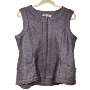 Beyond Threads Grey Alpaca Wool Blend Zip Front‎ Vest Made in Peru